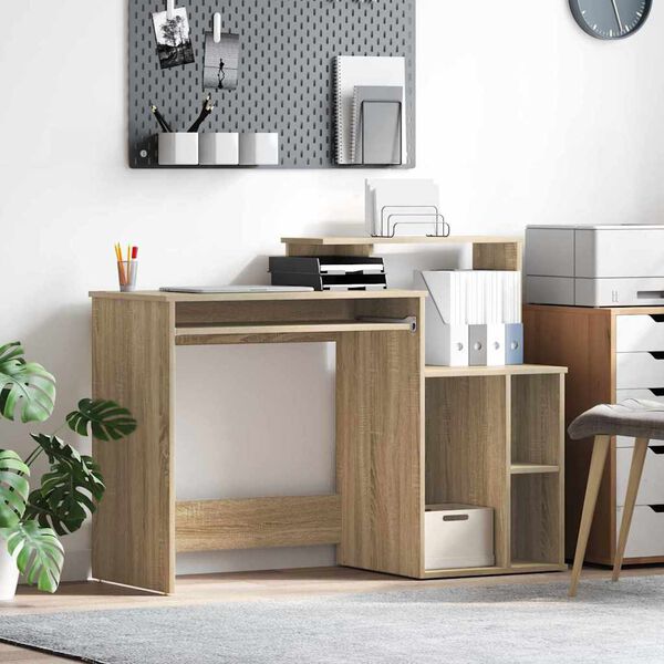 vidaXL Bureau Ch&ecirc;ne Sonoma 120,5 x 44 x 88,5 cm Bois d'ing&eacute;nierie