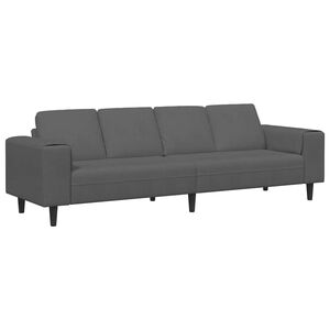 vidaXL Canap&eacute; Gris fonc&eacute; 250 x 77 x 76 cm Tissu en velours c&ocirc;tel&eacute;