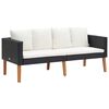 vidaXL Salon de jardin 5 pcs avec coussins r&eacute;sine tress&eacute;e noir