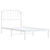 vidaXL Cadre de lit m&eacute;tal sans matelas avec t&ecirc;te de lit blanc 90x190cm