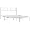 vidaXL Cadre de lit métal sans matelas et tête de lit blanc 135x190 cm