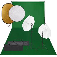 vidaXL Kit de studio photo avec éclairage toile de fond et réflecteur