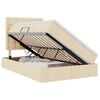 vidaXL Lit avec rangement et matelas Cr&egrave;me 120 x 200 cm tissu