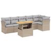vidaXL Salon de jardin avec coussins 7 pcs beige r&eacute;sine tress&eacute;e