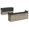 vidaXL Salon de jardin 8 pcs avec coussins gris clair r&eacute;sine tress&eacute;e