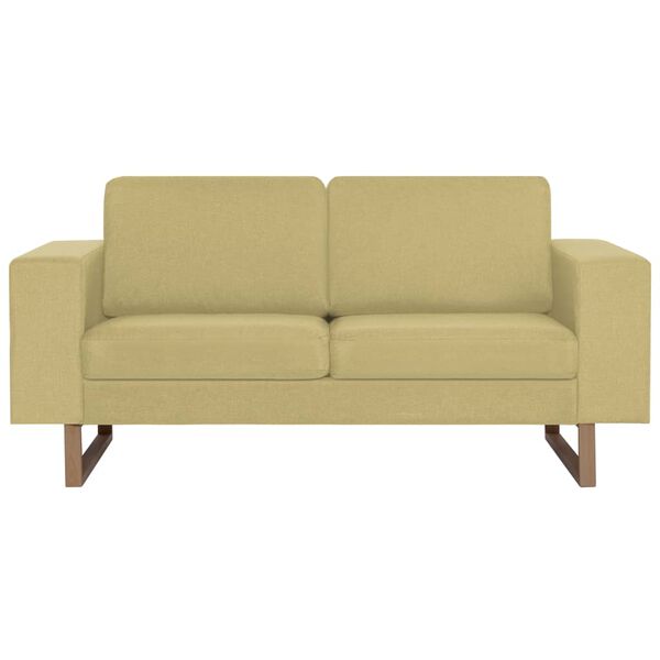 vidaXL Canap&eacute; &agrave; 2 places tissu vert