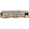 vidaXL Ensemble de canap&eacute;s d'ext&eacute;rieur 9 pc Naturel et gris clair