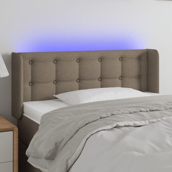 vidaXL T&ecirc;te de lit &agrave; LED Taupe 93x16x78/88 cm Tissu