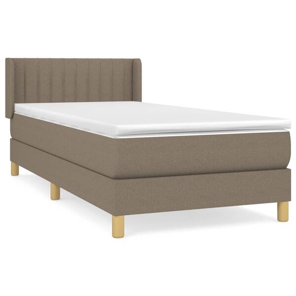 vidaXL Sommier &agrave; lattes de lit avec matelas Taupe 80x200 cm Tissu