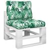 vidaXL Coussins de palette lot de 2 motif de feuilles tissu