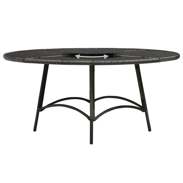 vidaXL Ensemble &agrave; manger d'ext&eacute;rieur 7 pcs avec coussins rotin Gris