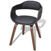 vidaXL Chaises &agrave; manger lot de 4 noir bois courb&eacute; et similicuir