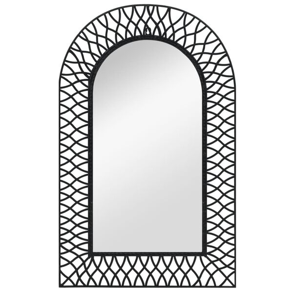 vidaXL Miroir mural de jardin Vo&ucirc;t&eacute;e 50 x 80 cm Noir