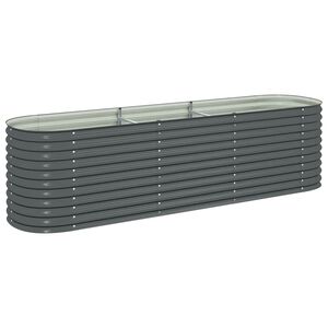 vidaXL Lit sur&eacute;lev&eacute; de jardin 320x80x81 cm Acier galvanis&eacute; Gris