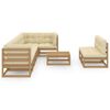 vidaXL Salon de jardin 9 pcs avec coussins Bois de pin massif