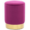 vidaXL Tabouret Violet et dor&eacute; Velours 28 x 36 cm