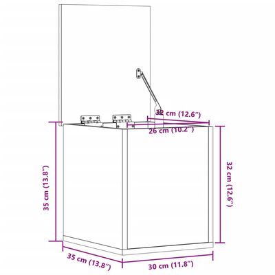 vidaXL Boîte de rangement noir 30x35x35 cm bois d'ingénierie