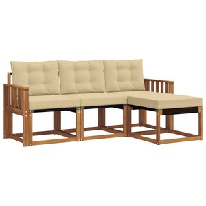 vidaXL Ensemble de canap&eacute;s d'ext&eacute;rieur 4 pcs Naturel et Beige