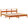 vidaXL Lit biblioth&egrave;que sans matelas cire marron 200x200 cm pin massif