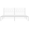 vidaXL Cadre de lit m&eacute;tal sans matelas et t&ecirc;te de lit blanc 193x203 cm