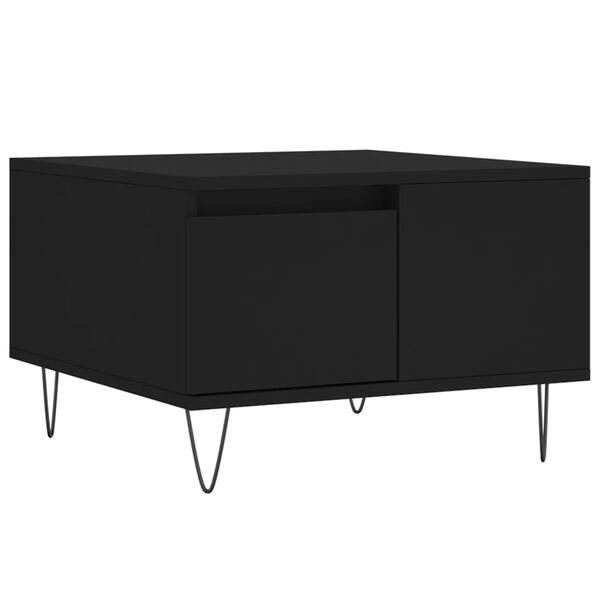 vidaXL Table basse noir 55x55x36,5 cm bois d'ing&eacute;nierie