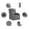 vidaXL Fauteuil inclinable de massage &eacute;lectrique gris similicuir