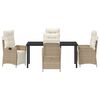 vidaXL Ensemble de salle &agrave; manger pour jardin 5 pcs Beige polyrotin