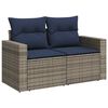 vidaXL Salon de jardin avec coussins 8 pcs gris r&eacute;sine tress&eacute;e acacia