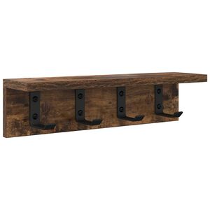 vidaXL Porte-manteau mural Montage mural Ch&ecirc;ne fum&eacute; Bois d'ing&eacute;nierie