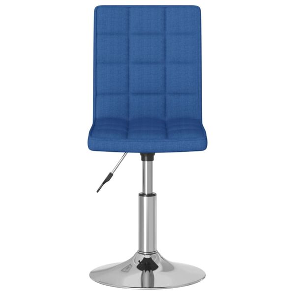 vidaXL Chaise pivotante de salle &agrave; manger Bleu Tissu