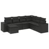 vidaXL Salon de jardin 7 pcs avec coussins noir r&eacute;sine tress&eacute;e