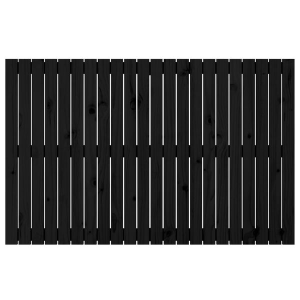 vidaXL T&ecirc;te de lit murale Noir 140x3x90 cm Bois massif de pin