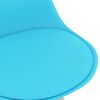 vidaXL Tabourets de bar lot de 4 bleu PP et bois de h&ecirc;tre massif