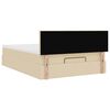 vidaXL Lit ottoman avec matelas et LED cr&egrave;me 140x190 cm tissu