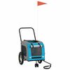 vidaXL Remorque de v&eacute;lo pour animaux bleu et gris 124,5 x 63,5 x 53 cm