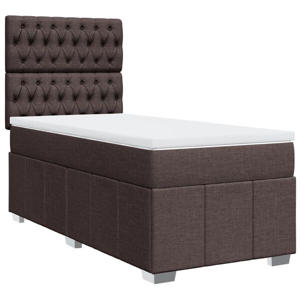 vidaXL Sommier &agrave; lattes de lit avec matelas Marron fonc&eacute; 90x190 cm