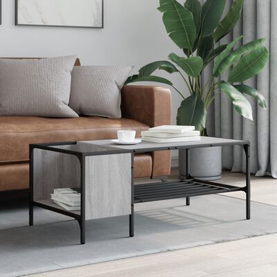 vidaXL Table basse avec support sonoma gris 100x51x40 cm