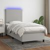 vidaXL Sommier &agrave; lattes de lit et matelas et LED Gris clair 100x200 cm