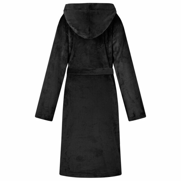 vidaXL Peignoir avec capuche Noir xl Flanelle
