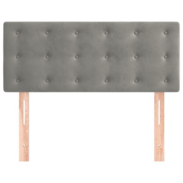 vidaXL T&ecirc;te de lit Gris clair 90x5x78/88 cm Velours