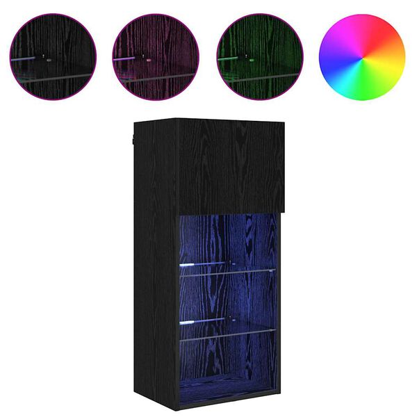 vidaXL Meubles TV muraux 2 pcs Ch&ecirc;ne noir 40,5 x 30 x 90 cm