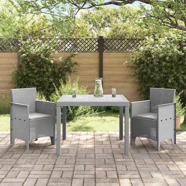 vidaXL Ensemble de salle &agrave; manger pour jardin 3 pcs Gris clair