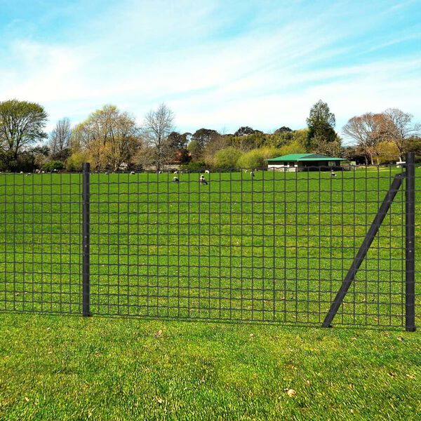 vidaXL Cl&ocirc;ture Euro Acier 25 x 1,2 m Gris
