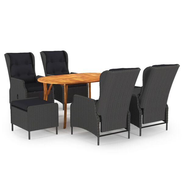 vidaXL Ensemble &agrave; manger de jardin 7 pcs Gris fonc&eacute;