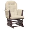 vidaXL Chaise ber&ccedil;ante avec repose-pied Blanc cr&egrave;me Tissu