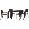 vidaXL Ensemble de salle &agrave; manger pour jardin 5 pc Noir