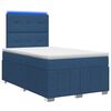 vidaXL Lit boxspring LED avec matelas Bleu 120 x 190 cm Tissu