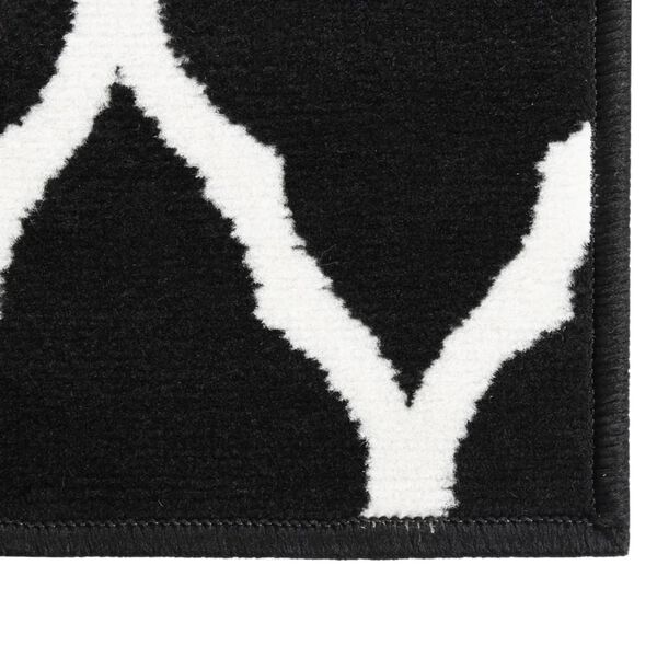 vidaXL Tapis BCF Noir et blanc 100x500 cm