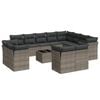 vidaXL Salon de jardin avec coussins 13 pcs gris r&eacute;sine tress&eacute;e