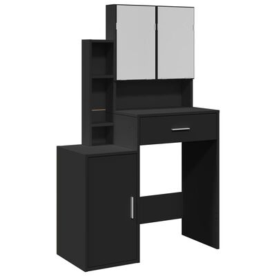 vidaXL Coiffeuse avec armoire noir 80x35x132 cm